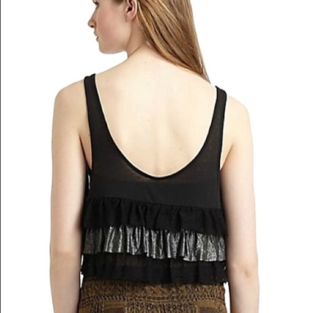 Free People Black Tiered Frosting Crop